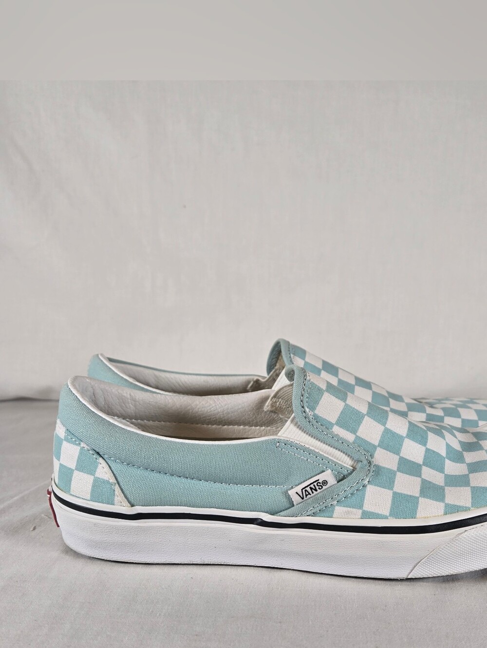 VANS Classic Slip-On Checkerboard Canvas Shoes Aqua Haze 8.5 Men 10 Women - Picture 6 of 7